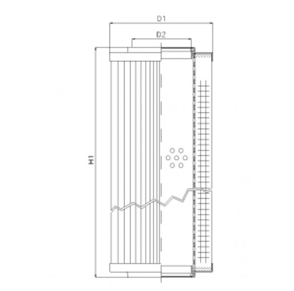 R480G25V hydraulic filter element