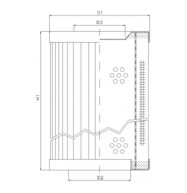 RVR156E03B hydraulic filter element