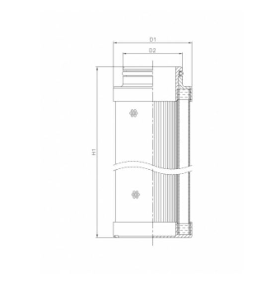 C613G10 hydraulic filter element (coreless)