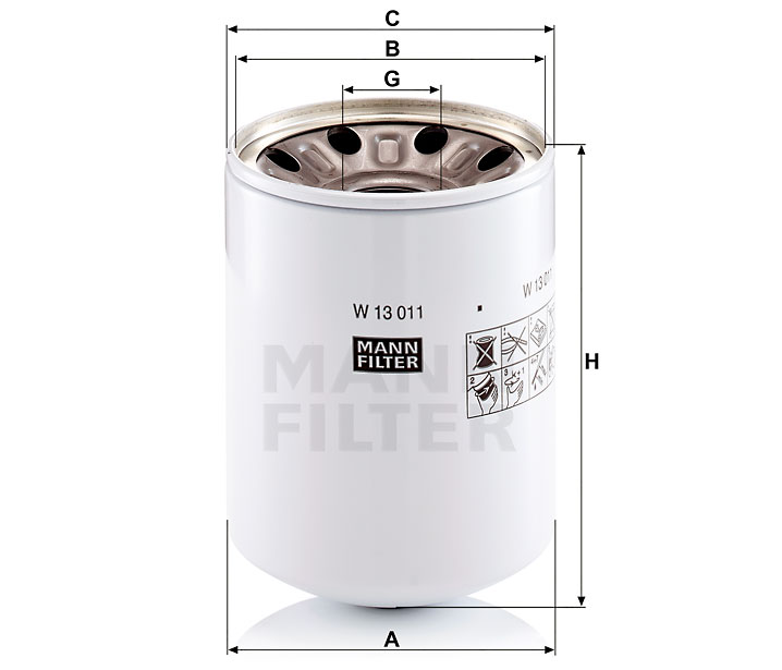 W 13 011 x oil filter spin-on