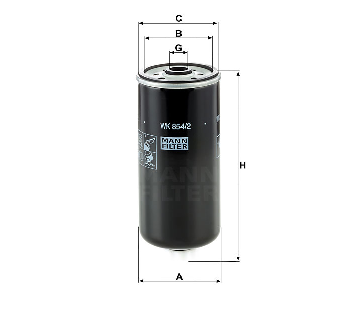 WK 854/2 fuel filter spin-on