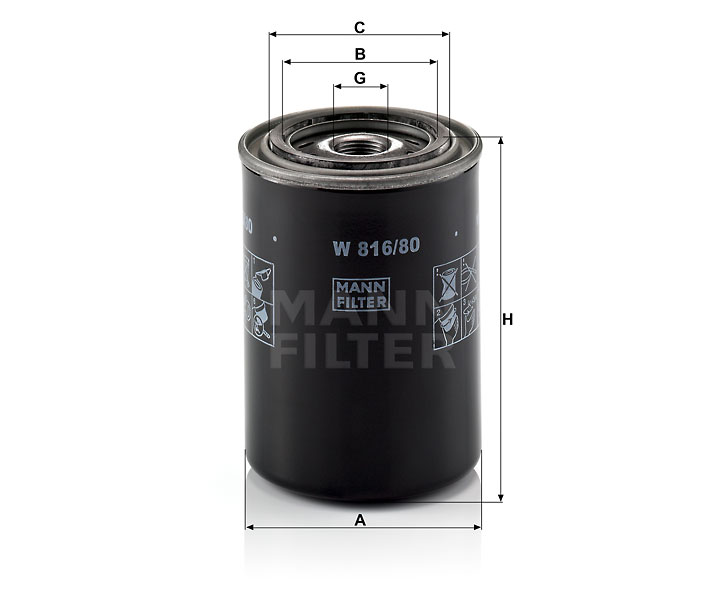 W 816/80 oil filter (spin-on)