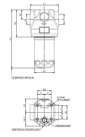 FH100D136000ABB5D0WV05S0 hydraulic filter housing