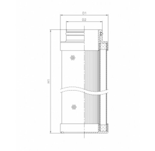 C611G25V hydraulic filter element (coreless)