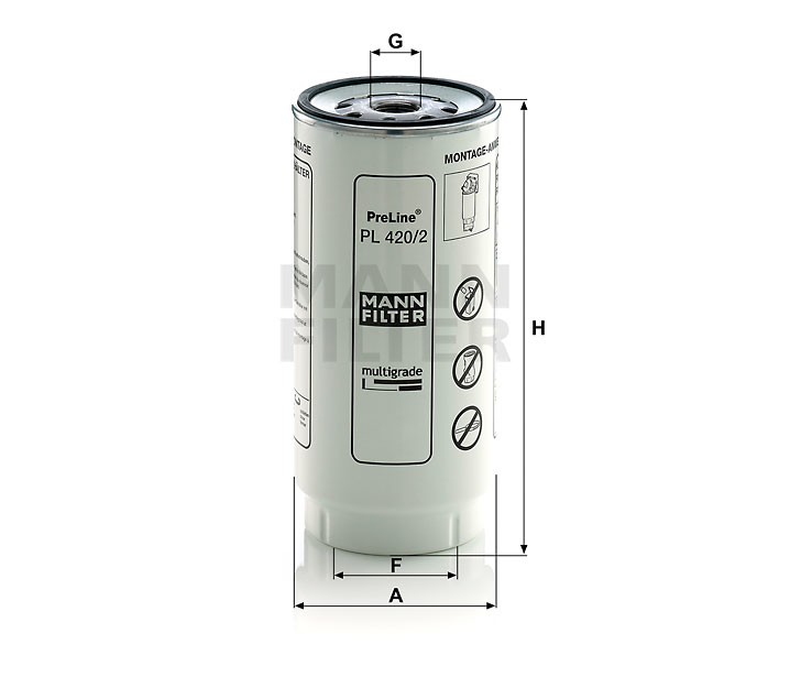 PL 420/2 x fuel filter spin-on (prefilter)