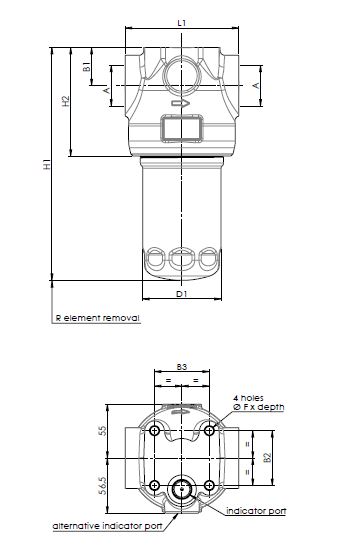 FH100D137000BB6D0S000S0 in-line filter housing (pressure line)