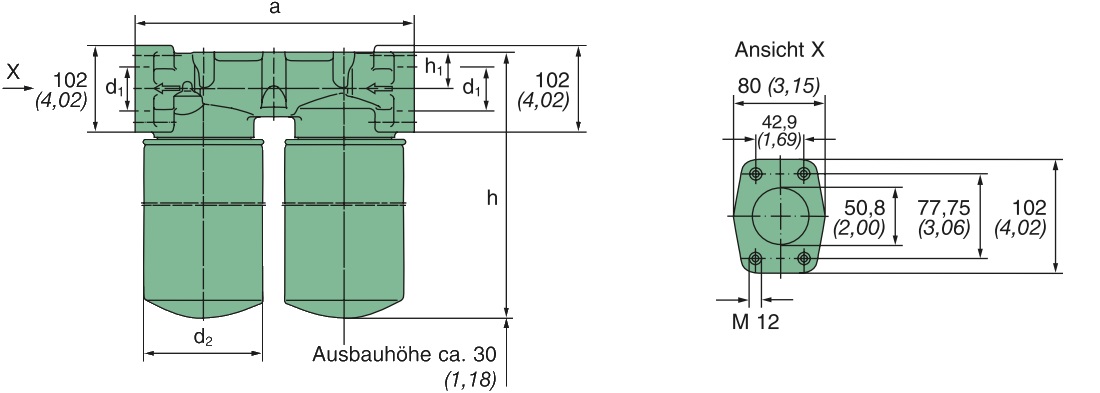67 730 62 296 in-line filter, 20 bar