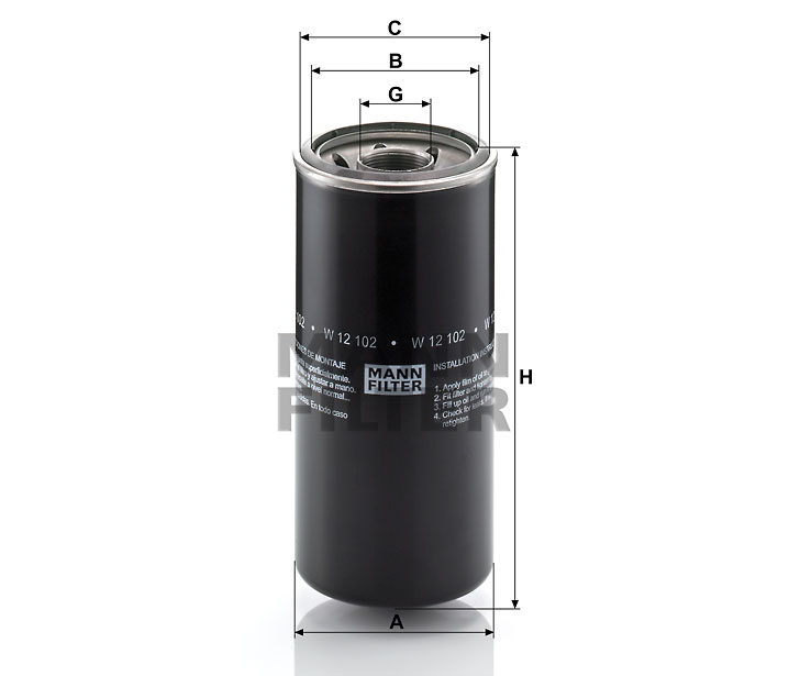 W 12 102 oil filter (spin-on)