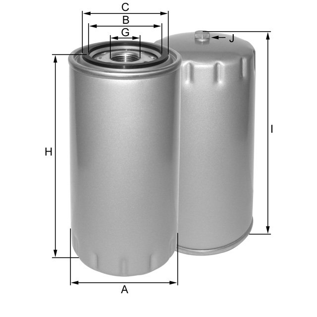 ZP3370F fuel filter spin-on