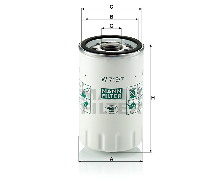 W 719/7 oil filter (spin-on)