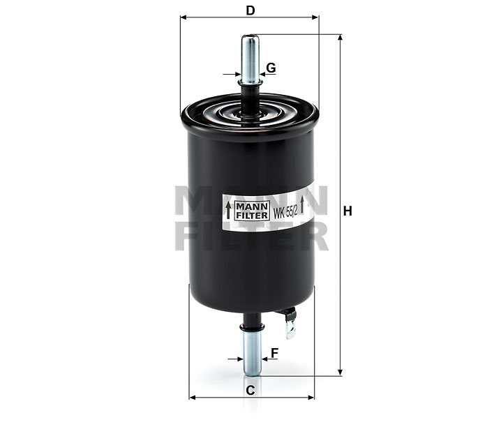 WK 55/2 fuel filter in-line