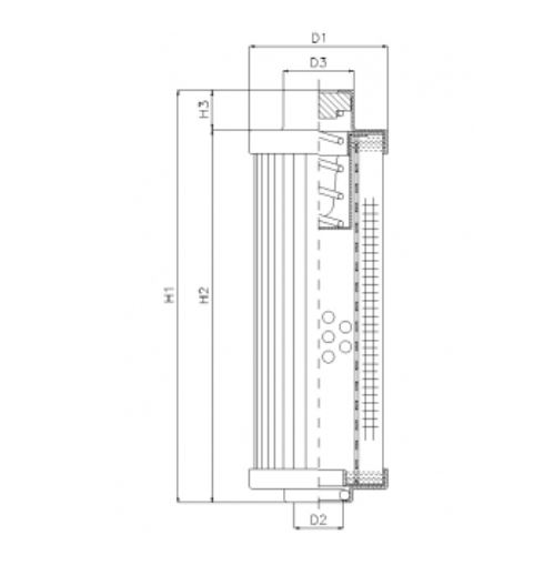 RHR30N20V Filter element for return filter