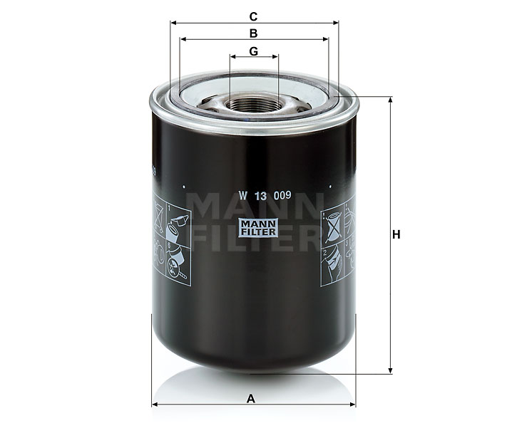 W 13 009 hydraulic filter spin-on