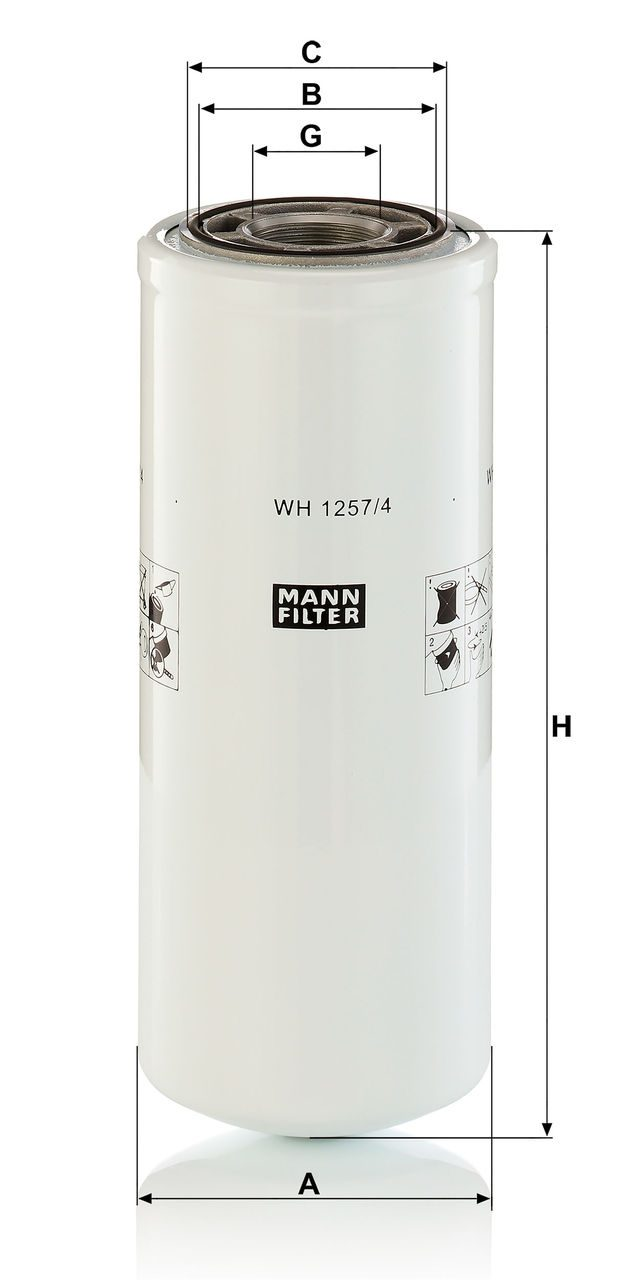 WH 1257/4 hydraulic filter spin-on