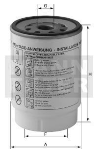 PL 271/1 fuel filter spin-on (prefilter)