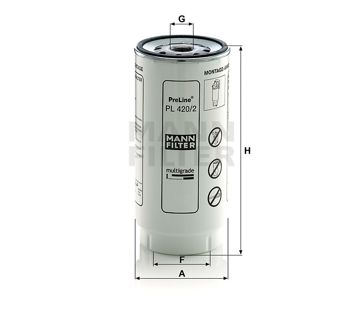 PL 420/2 x fuel filter spin-on (prefilter)
