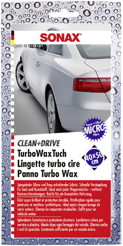 SONAX Clean+Drive Turbo Wax Cloth 40x50 counter display