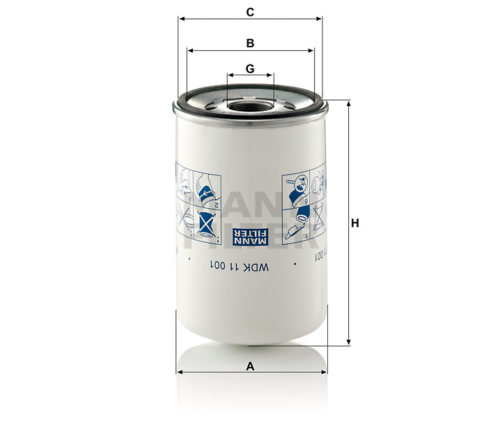 WDK 11 001 fuel filter spin-on