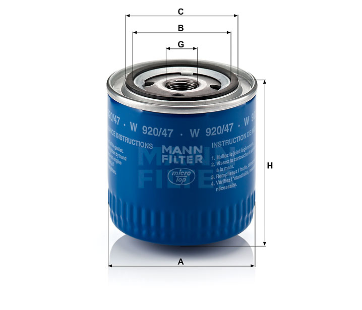 W 920/47 oil filter (spin-on)