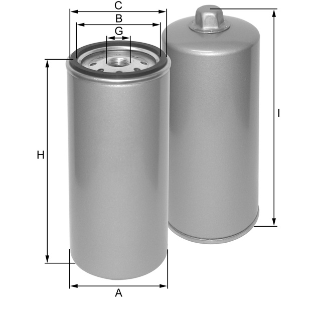 ZP535F fuel filter spin-on