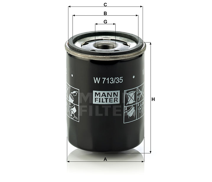 W 713/35 oil filter (spin-on)
