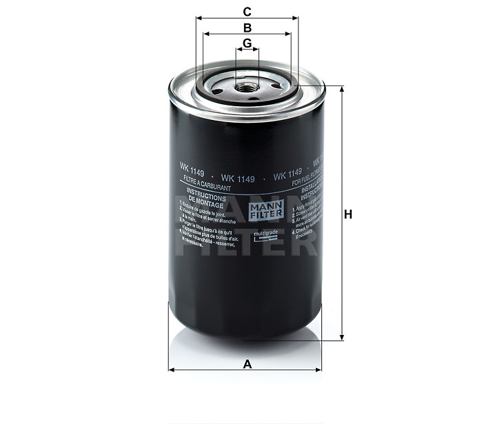 WK 1149 fuel filter spin-on