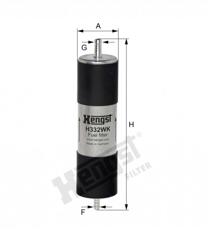 H332WK fuel filter in-line
