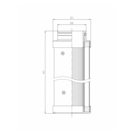 C612G25V hydraulic filter element (coreless)