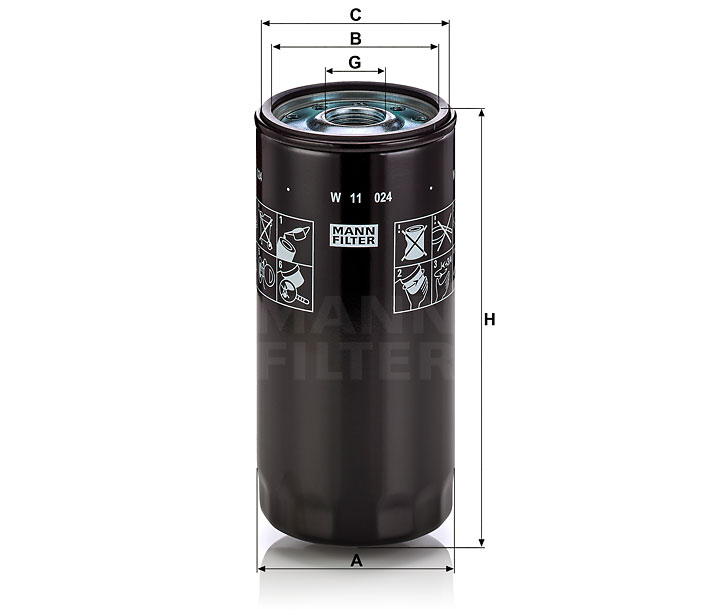 W 11 024 oil filter spin-on